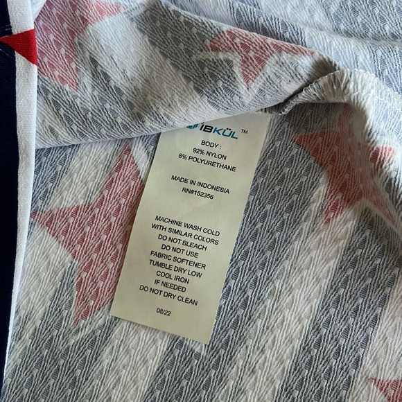 Ibkul Americana ll Sleeveless Zip Polo Golf Top Red Navy Stars Stripes XXL NWT - Picture 9 of 10